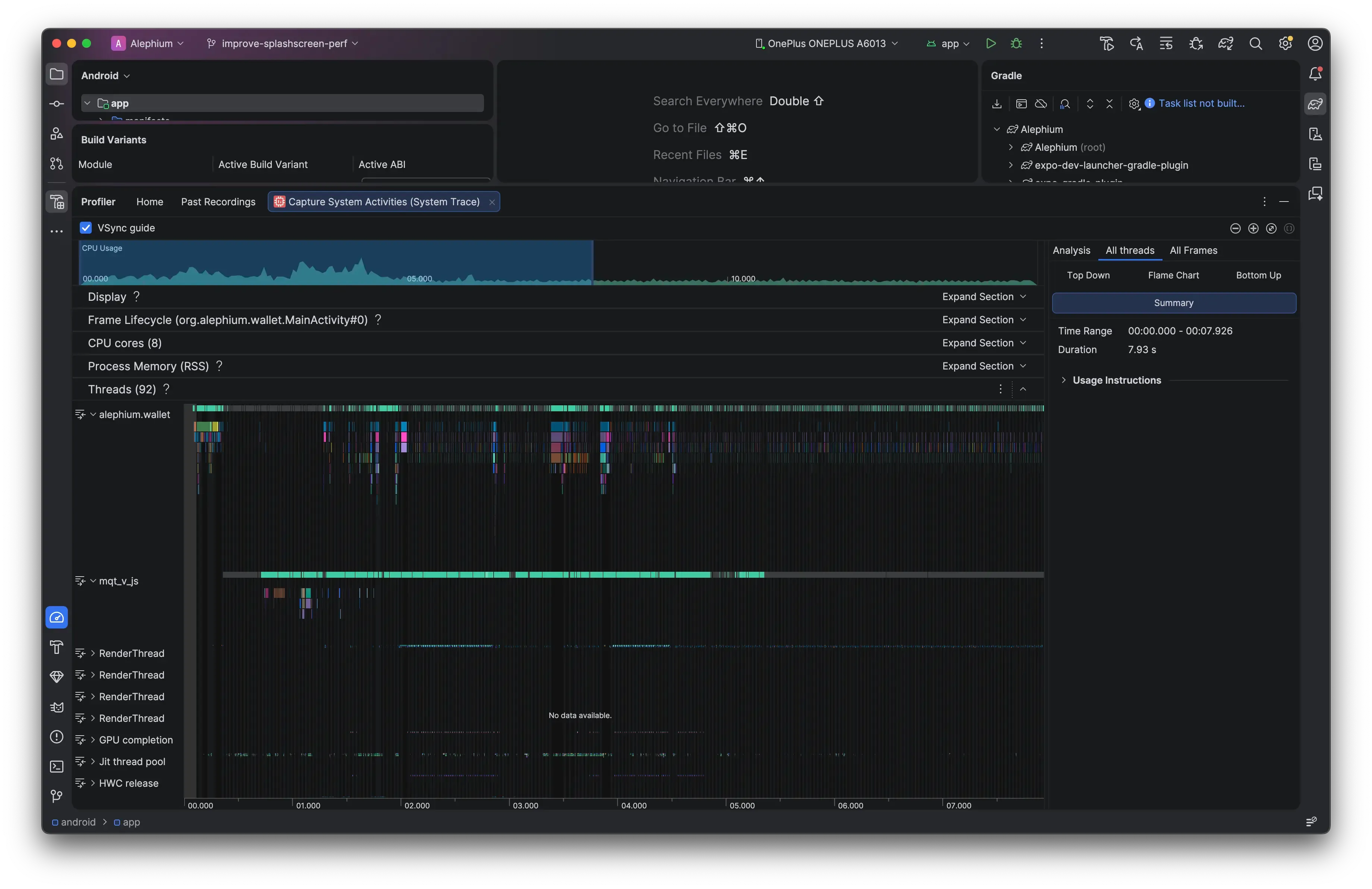Profiling after optimizations
